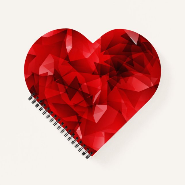 Red Abstract Geometric Crystal Background Notebook (Front)