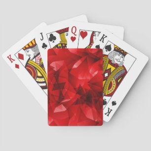 Red Abstract Geometric Crystal Background Playing Cards