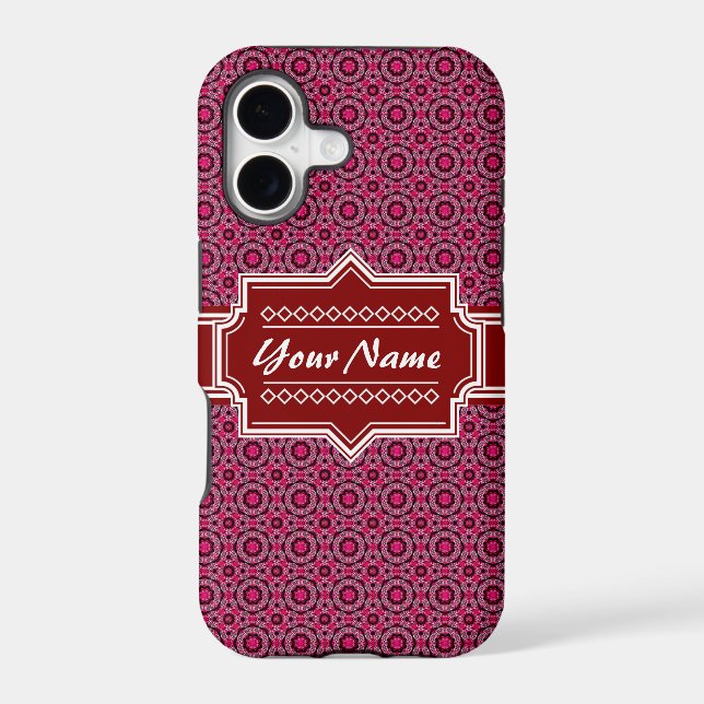 Red Abstract Geometric Pattern Personalised (Back)
