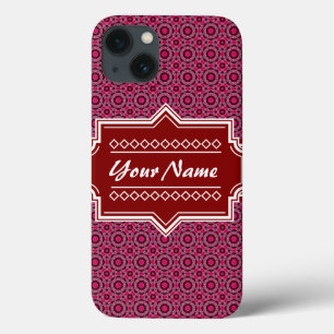 Red Abstract Geometric Pattern Personalised iPhone 13 Case