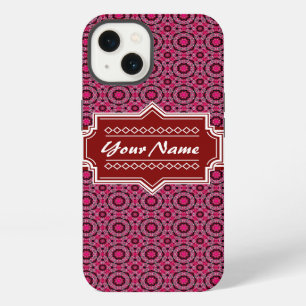 Red Abstract Geometric Pattern Personalised iPhone 13 Case