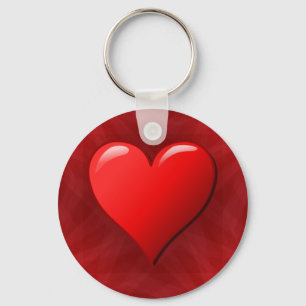 Red Abstract Heart Key Ring