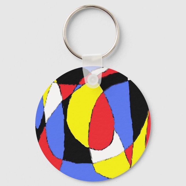 Red Abstract Key Ring (Front)