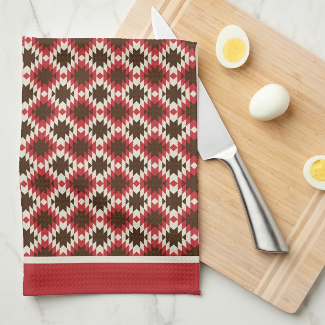 Red Abstract Kitchen Towel (Quarter Fold)