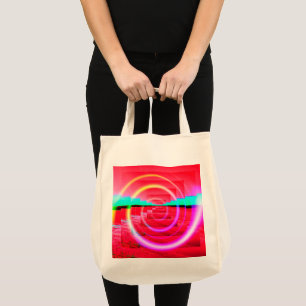 Red Abstract Large Tote Bag