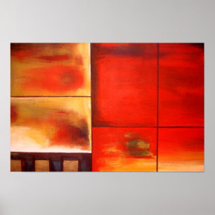 Red Abstract Painting Art Poster