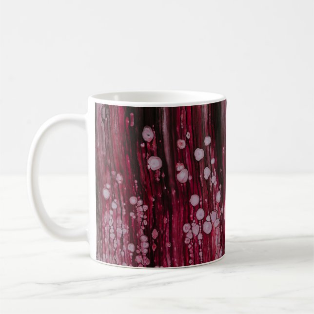 Red abstract painting coffee mug (Left)