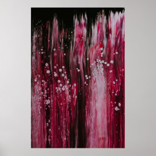 Red abstract painting poster