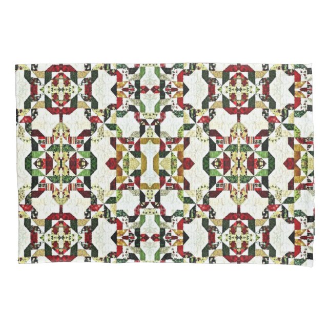 red abstract pattern pillowcase (Front)