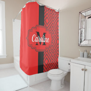 Red Abstract Pattern Shower Curtain