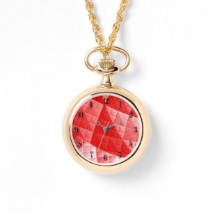 Red abstract pattern watch