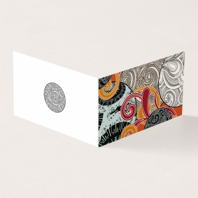 Red Abstract Retro Swirl Pattern (Outside)