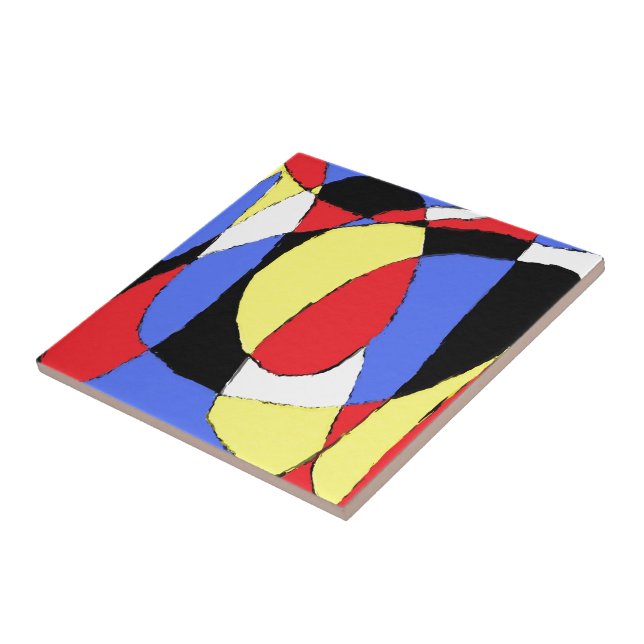 Red Abstract Tile (Side)