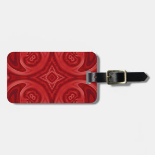 Red abstract wood pattern luggage tag