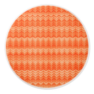 Red abstract zigzag textile pattern ceramic knob