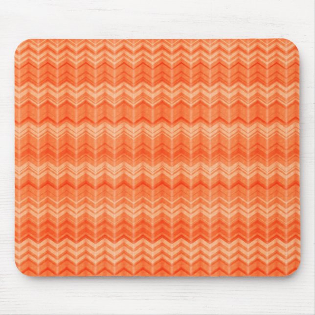 Red abstract zigzag textile pattern mouse mat (Front)