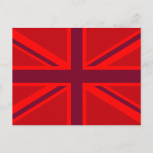 Red Accent Union Jack Design Postcard