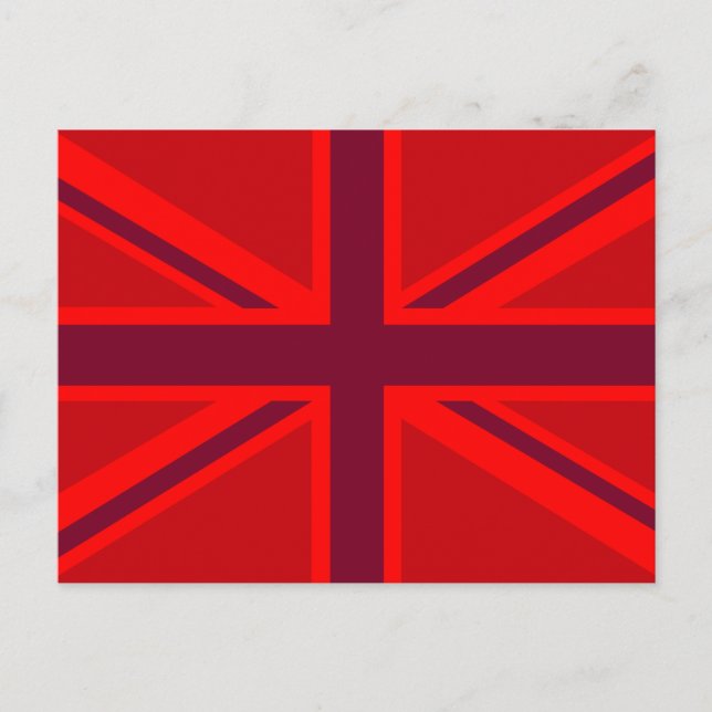 Red Accent Union Jack Design Postcard (Front)