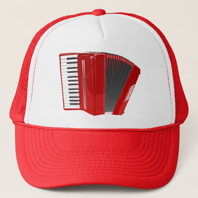 RED ACCORDION DESIGN Trucker Hat (Front)