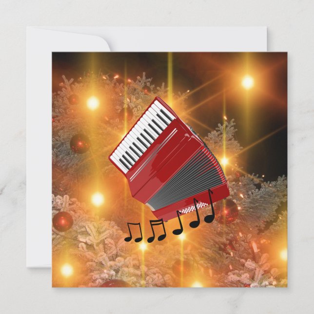 Red Accordion holiday design Card (Front)