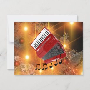 Red Accordion Holiday Design Card