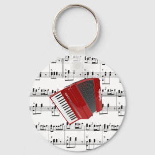 Red Accordion - Let's Polka Key Ring