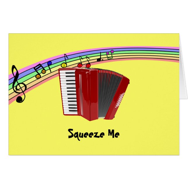 Red Accordion on Musical Rainbow (Front Horizontal)