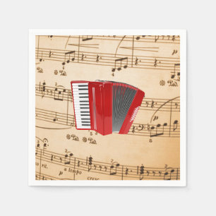 Red Accordion, popular design, Napkin
