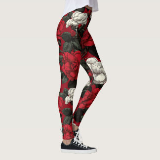 Red Active Wear Gardenias Accent Gifts For Mother Leggings