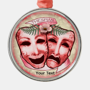 Red Actor Masks Metal Tree Decoration