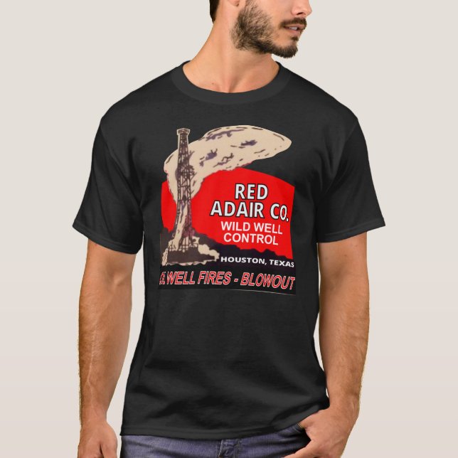Red Adair Co. Logo Reproduction - Oil Well Firefig T-Shirt (Front)