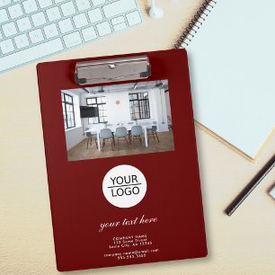 Red Add your Logo Custom Text Promotion Photo Clipboard