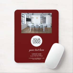 Red Add your Logo Custom Text Promotion Photo Mouse Mat