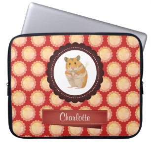 Red Add Your Name Hamster Laptop Sleeve