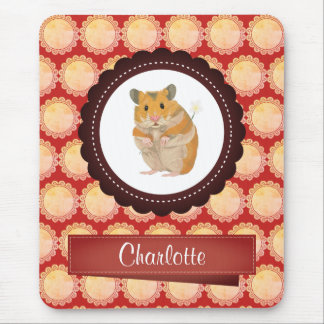 Red Add Your Name Hamster Mouse Mat