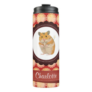 Red Add Your Name Hamster Thermal Tumbler