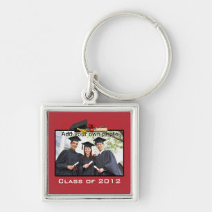 Red Add your Photo / Year Graduation Key Ring