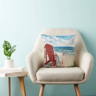 Red Adirondack Beach Chair with Flip-flops Cushion