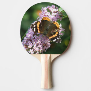 Red Admiral Butterfly and Buddleia Ping Pong Paddle