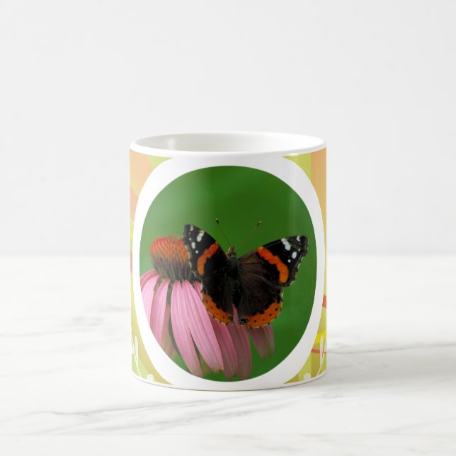 Red Admiral Butterfly Coffee Mug (Center)