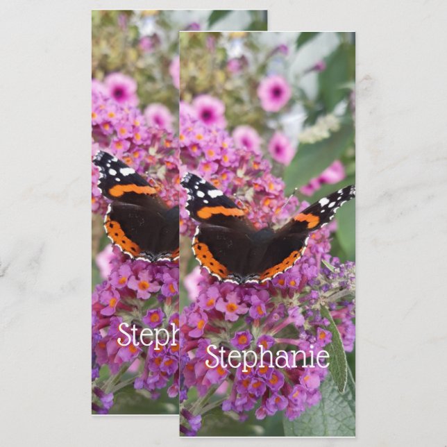 Red Admiral Butterfly Design Bookmark (Front/Back)