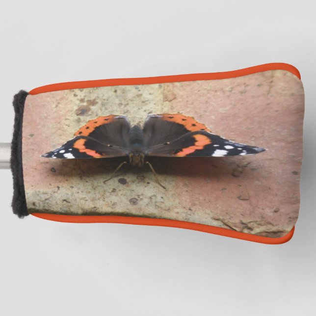 Red Admiral Butterfly Golf Putter Cover (Front)