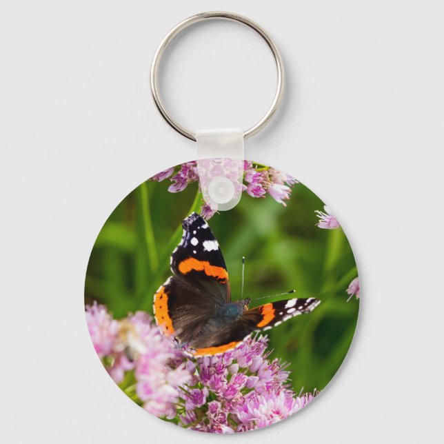 Red Admiral Butterfly Key Ring (Front)