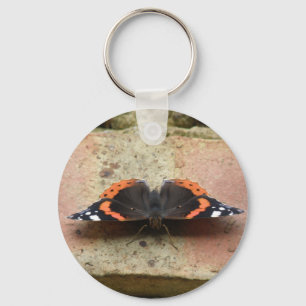 Red Admiral Butterfly Keychain
