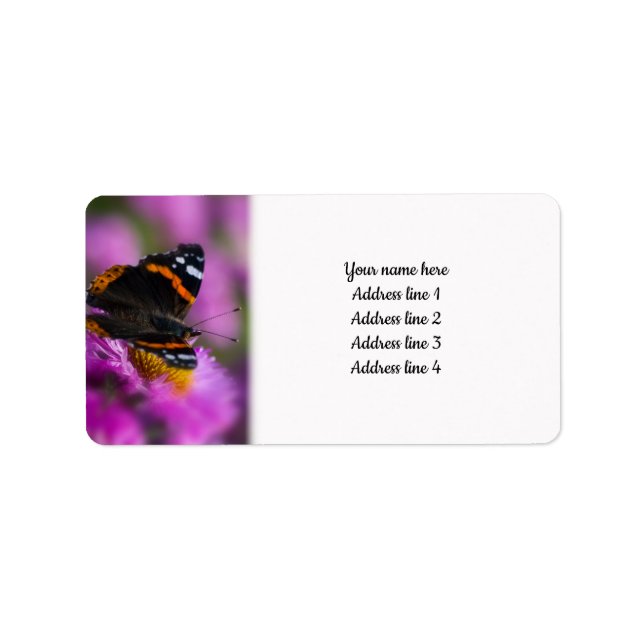 Red Admiral Butterfly Label (Front)
