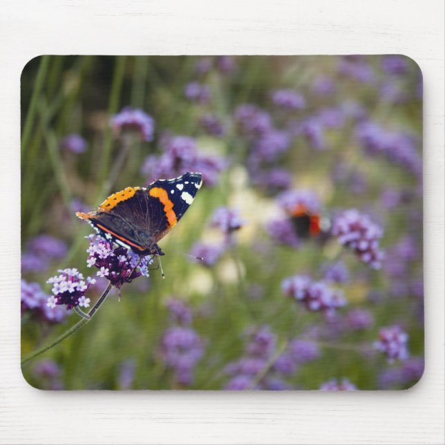 Red Admiral Butterfly Mouse Mat (Front)
