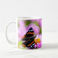 Red Admiral butterfly on a flower Mug