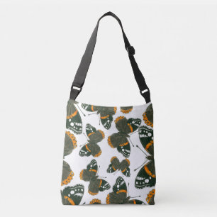 Red admiral butterfly  pattern crossbody bag
