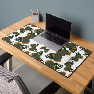 Red admiral butterfly pattern desk mat