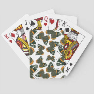 Red admiral butterfly pattern playing cards